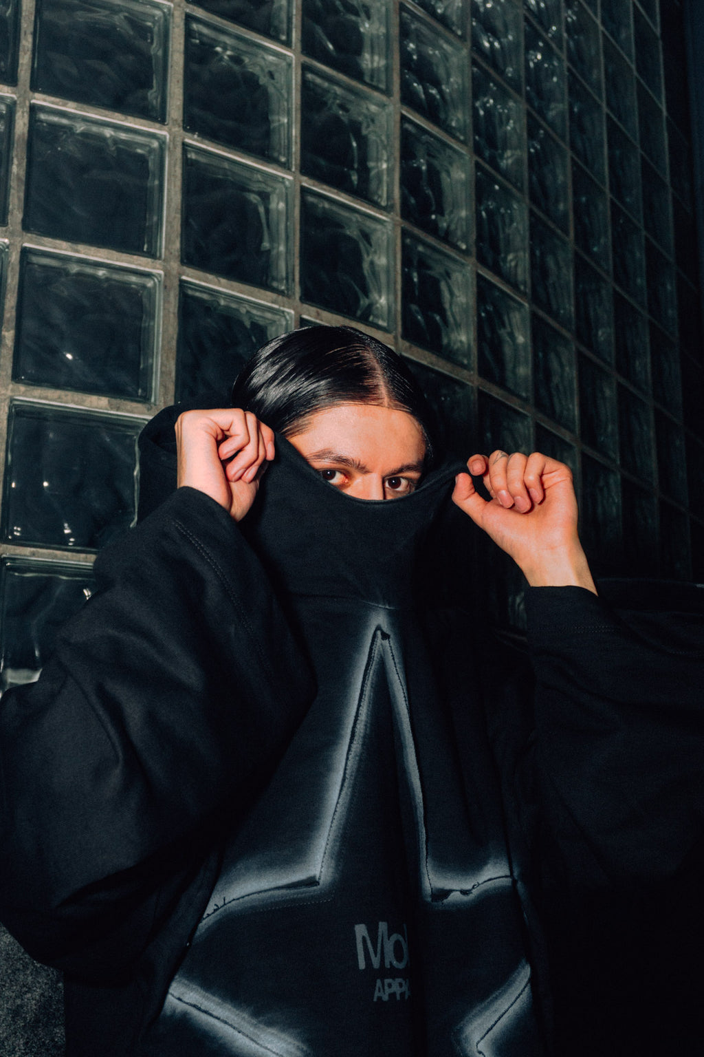 Hoodie Negra Pesada MoMo Apparel